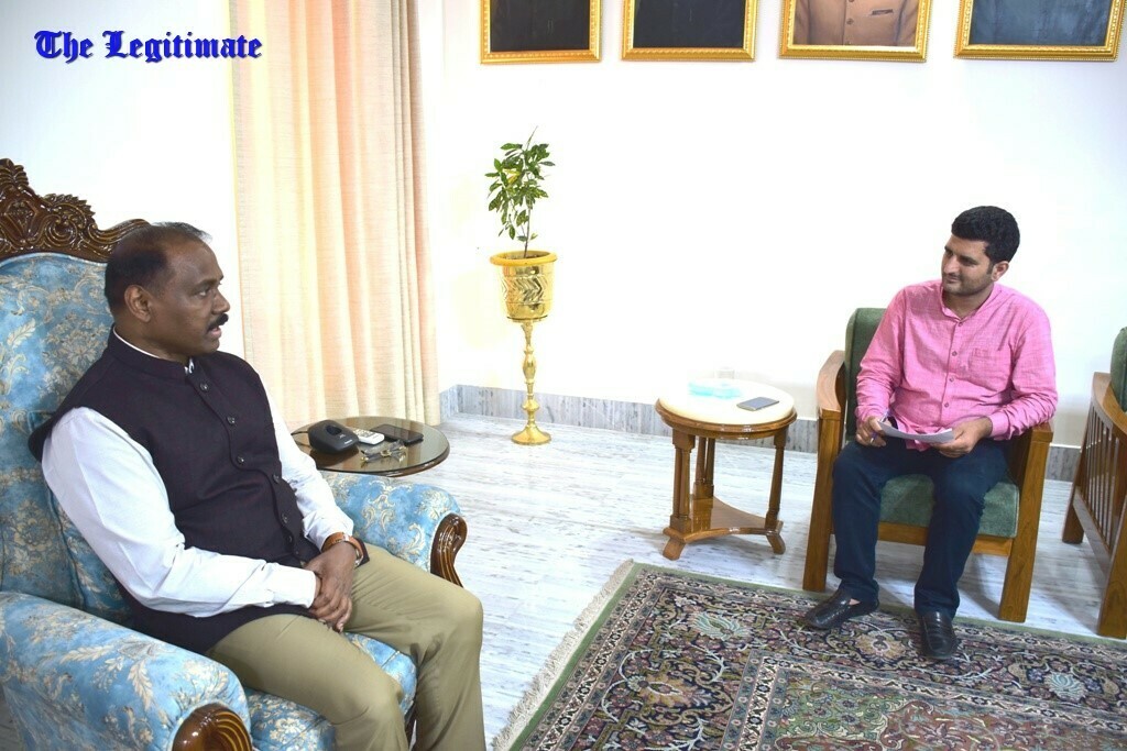 Editor-in- Chief The Legitimate Asem Mohiuddin in conversation with LG GC Murmu/Photo: The Legitimate 
